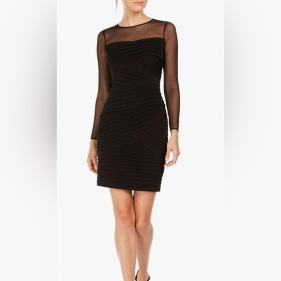 Ralph Lauren Black Mesh Panel Bandage Mini Dress – Size 4 - Picture 1 of 7